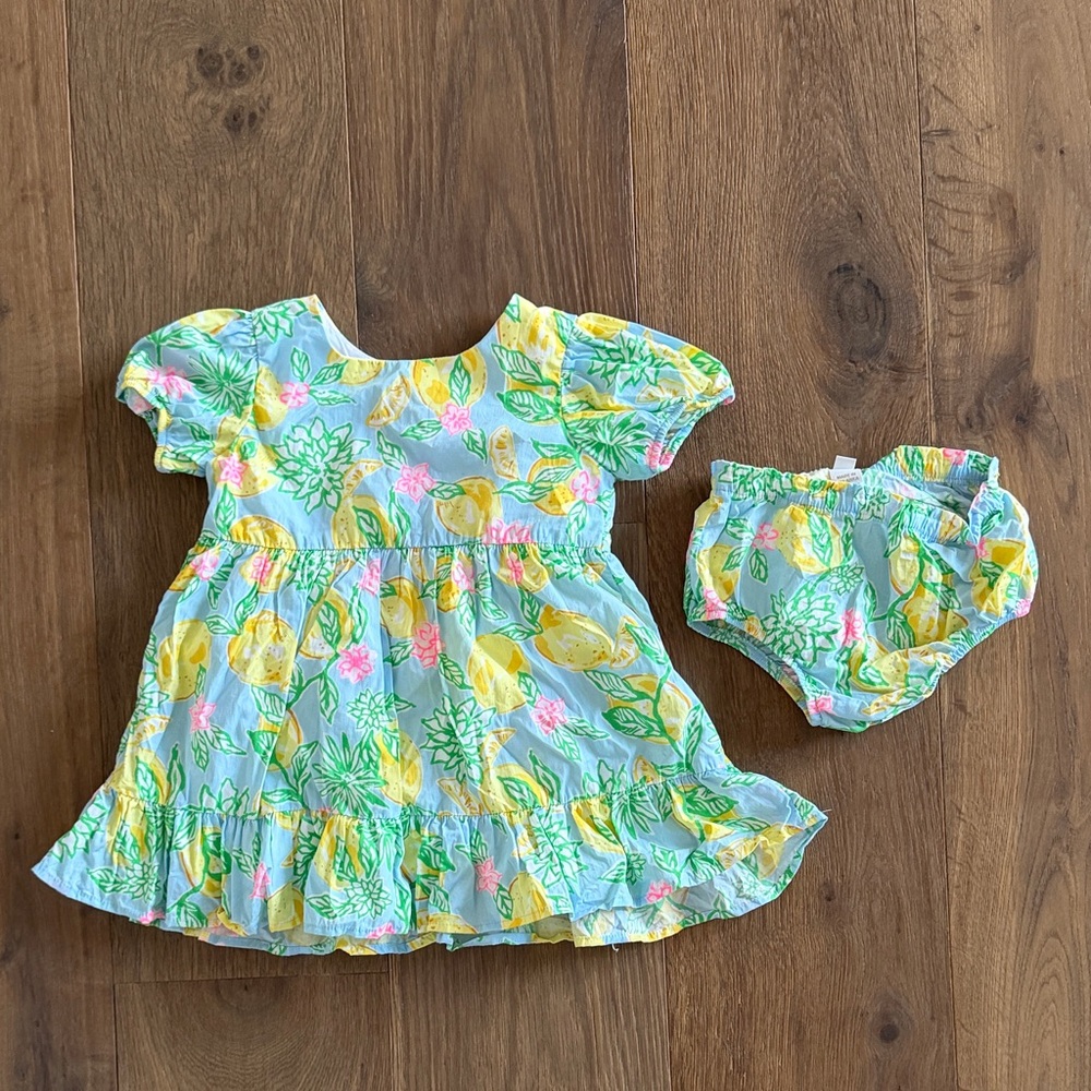 Lilly Pulitzer Pastel Floral Baby Dress - Aqua, Pink, Yellow